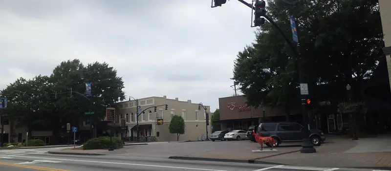 Street view at Adamson Square in downtown Carrollton, Georgia